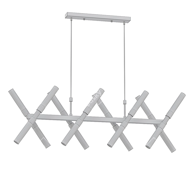 Modern Black Chrome Chandelier 3D model image 2