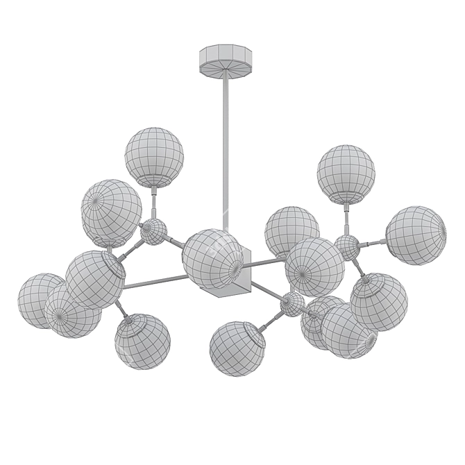 Modern Black Loft Chandelier 3D model image 2