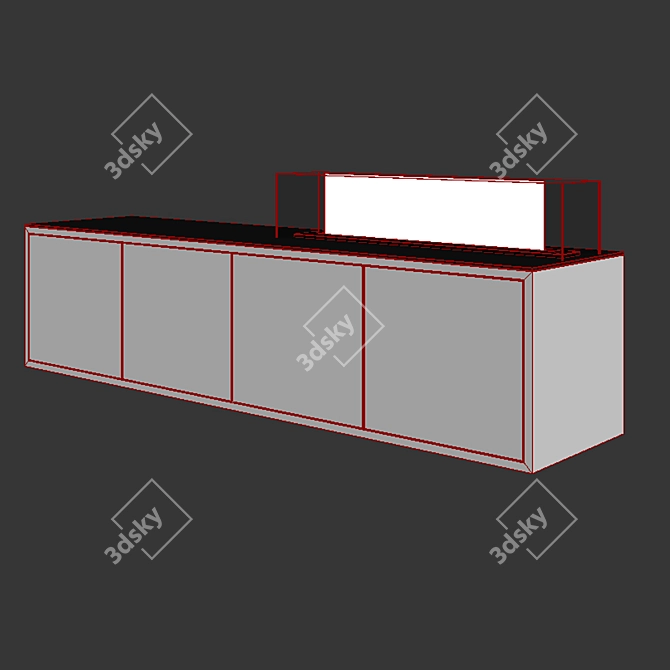 Elegant Biofireplace TV Stand 3D model image 4