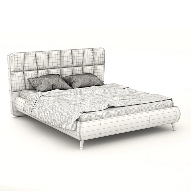 EMILY Modern Bed: Stylish and Spacious 3D model image 3