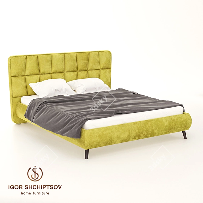 EMILY Modern Bed: Stylish and Spacious 3D model image 7