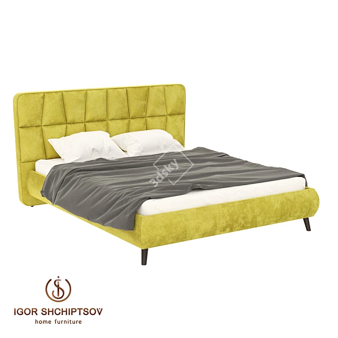 EMILY Modern Bed: Stylish and Spacious 3D model image 11