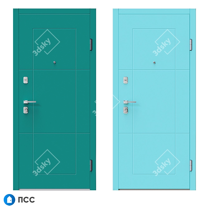 Modern Style Entrance Door - HT-114 3D model image 4