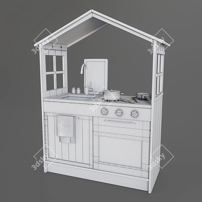 Farmhouse Fun Play Kitchen 3D model image 4