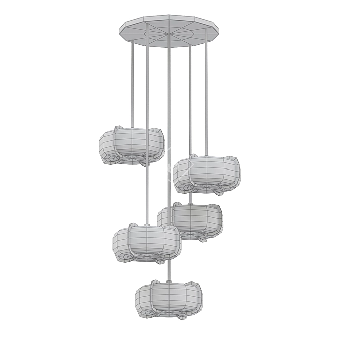 Modern Art Deco Chandelier 3D model image 2