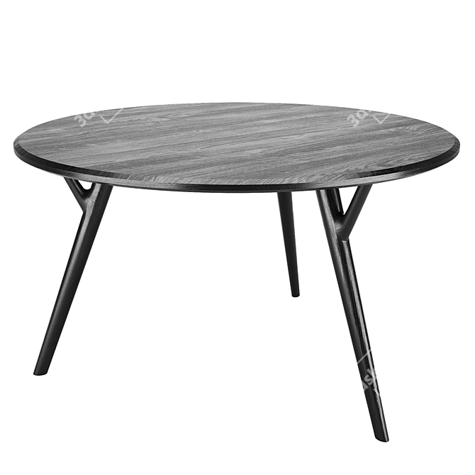 Natural Woak Table 3D model image 1