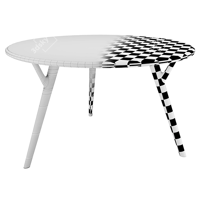 Natural Woak Table 3D model image 5