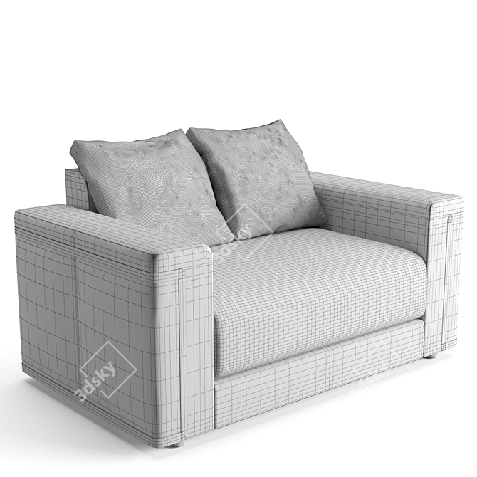 Luxurious Fendi Casa Montgomery Loveseat 3D model image 5