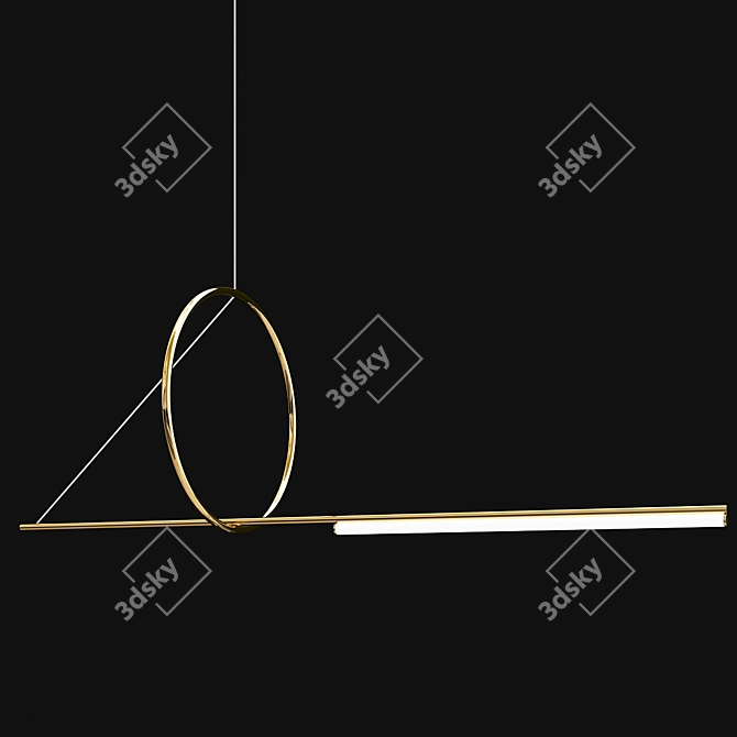 Minimalist Circle Pendant Light 3D model image 2