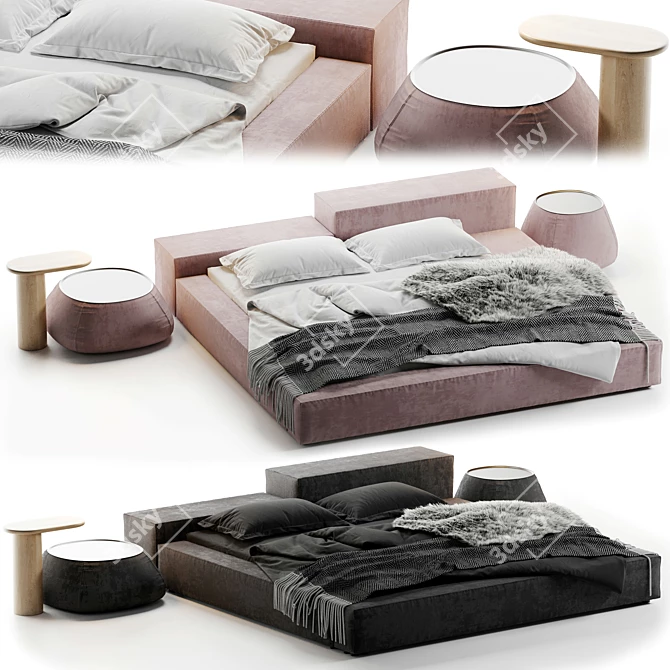 Luxurious ExtraSoft Bed Set 3D model image 3