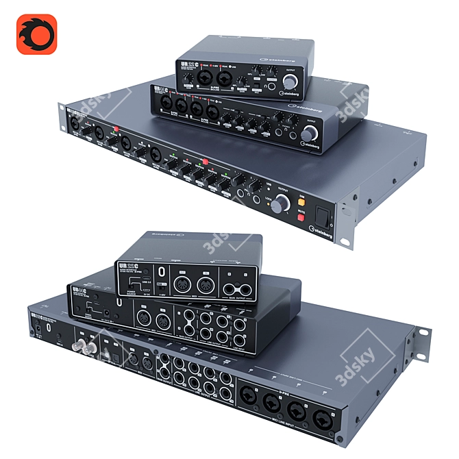 Steinberg UR Audio Interfaces - High-Quality Sound Cards 3D model image 1