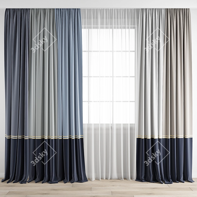 Polygonal Curtain Model 3D model image 1