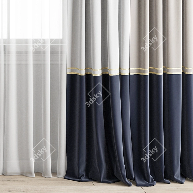 Polygonal Curtain Model 3D model image 3