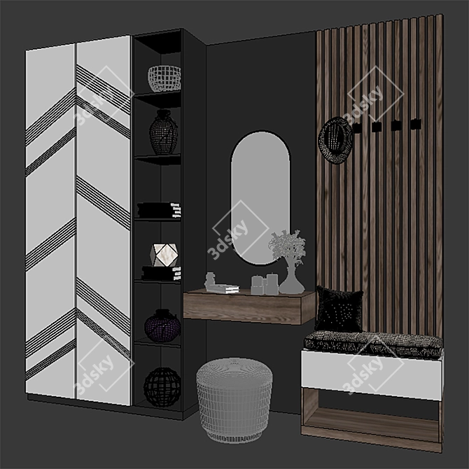  Sleek and Spacious Hallway Organizer 3D model image 3