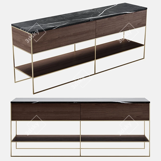 Modern 6-Drawer Chest 3D model image 1
