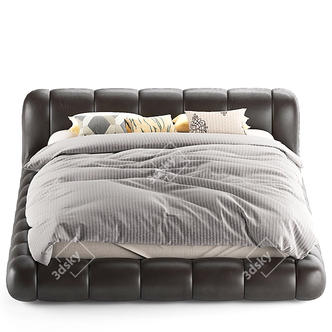 ModLeather Bed: Elegant & Contemporary 3D model image 2