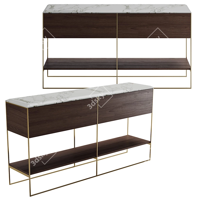 Versatile 5-Drawer Chest 3D model image 1