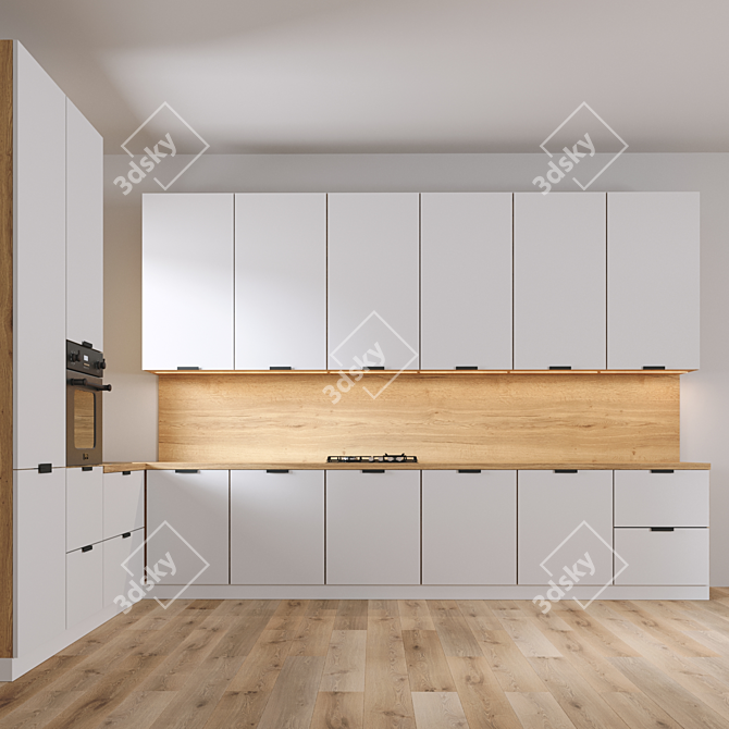 White Kitchen Cabinet 3D model image 2