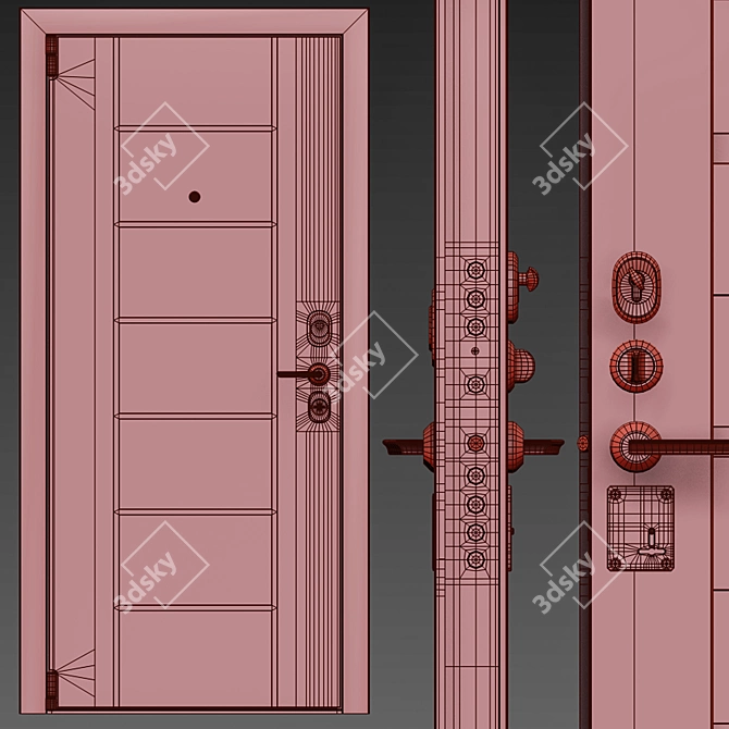 Sigma Luxe White - Elegant Steel Apartment Door 3D model image 2