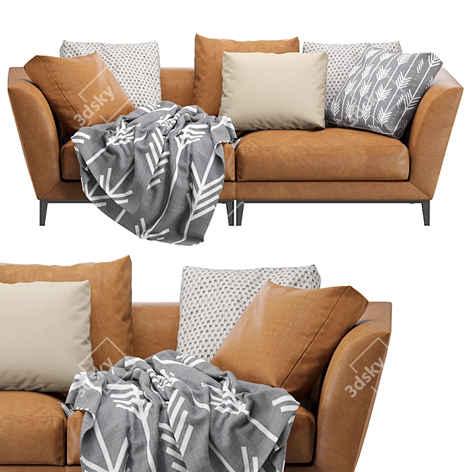Flexform Weston Leather Sofa 3D model image 4