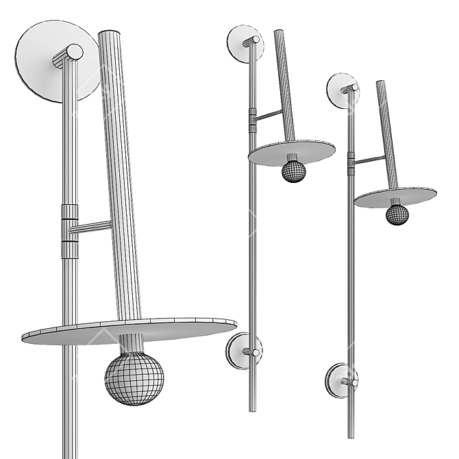 Modern Pivot Wall Sconce | Nodes 3D model image 2