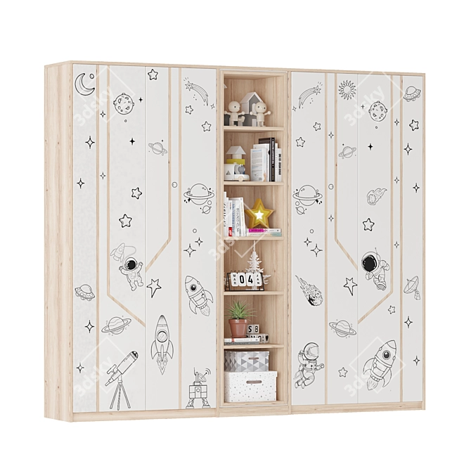 Kids Wardrobe 05: Spacious, Stylish, Storage Solution 3D model image 2