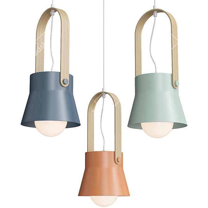 Anzazo Clutch Trio: Sleek and Stylish Pendant Lighting 3D model image 1