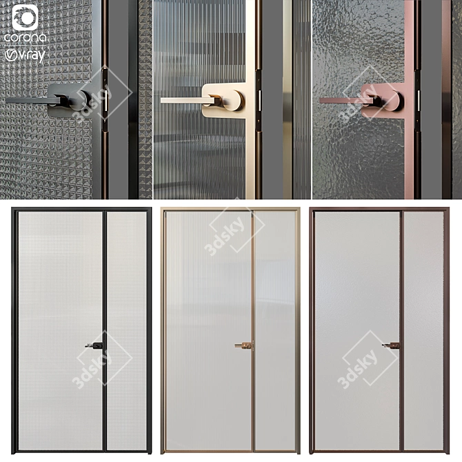 Elegant Swing Doors by Glas Italia 3D model image 1