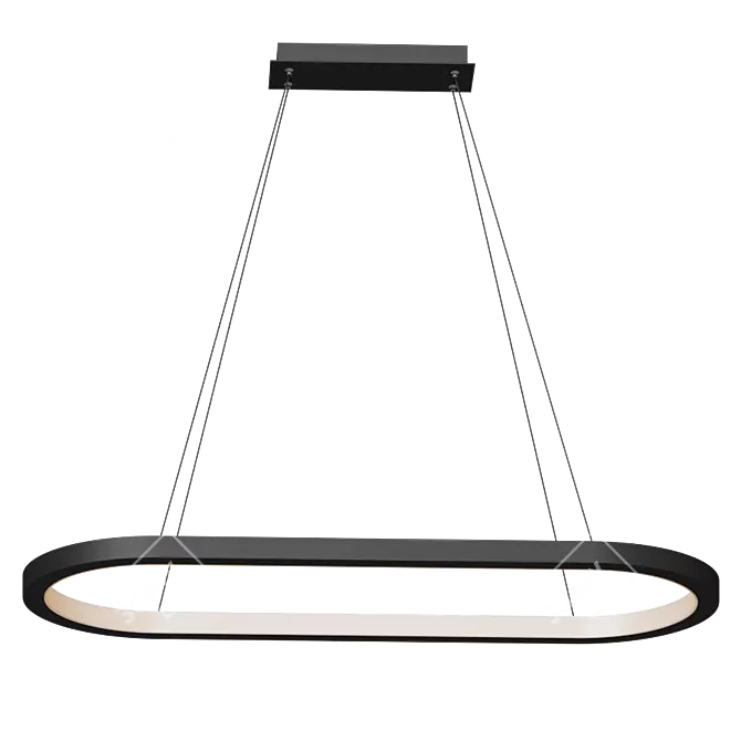 Sleek Racetrack Chandelier: Modern Lighting 3D model image 2