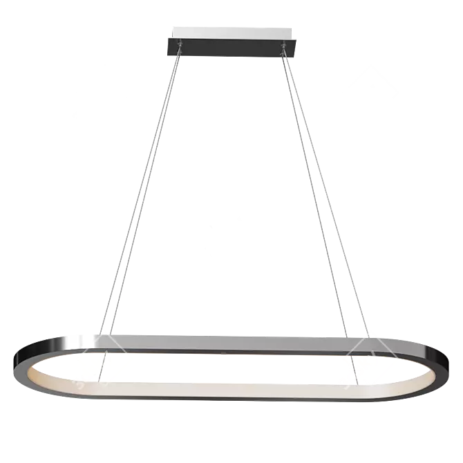 Sleek Racetrack Chandelier: Modern Lighting 3D model image 3
