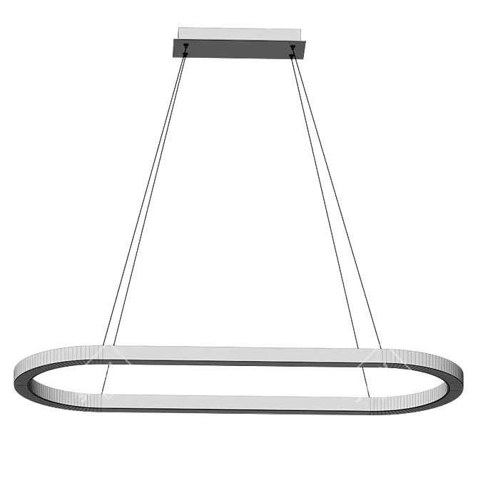 Sleek Racetrack Chandelier: Modern Lighting 3D model image 4