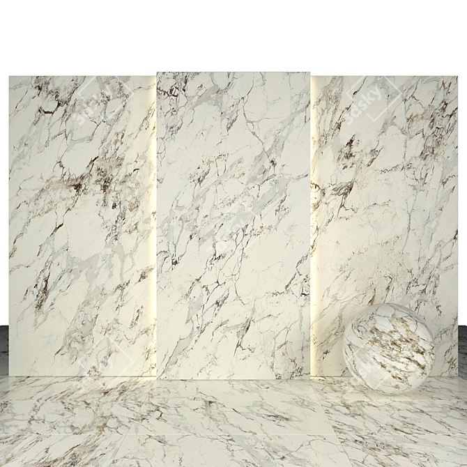 Capraia Marble: Luxurious Textured Tiles 3D model image 1
