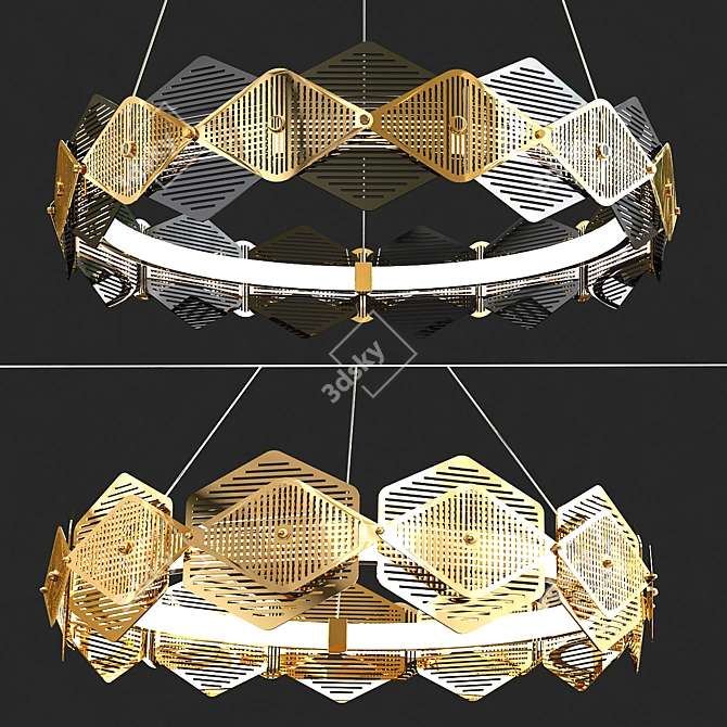 Glam Chandelier Shines Brilliantly 3D model image 1