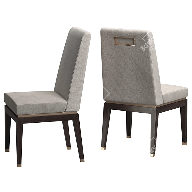 Elegant Edinburg Desk & Bahru Chair 3D model image 4