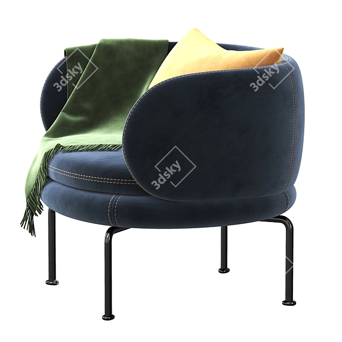 Modern La Cividina Soave Armchair 3D model image 3