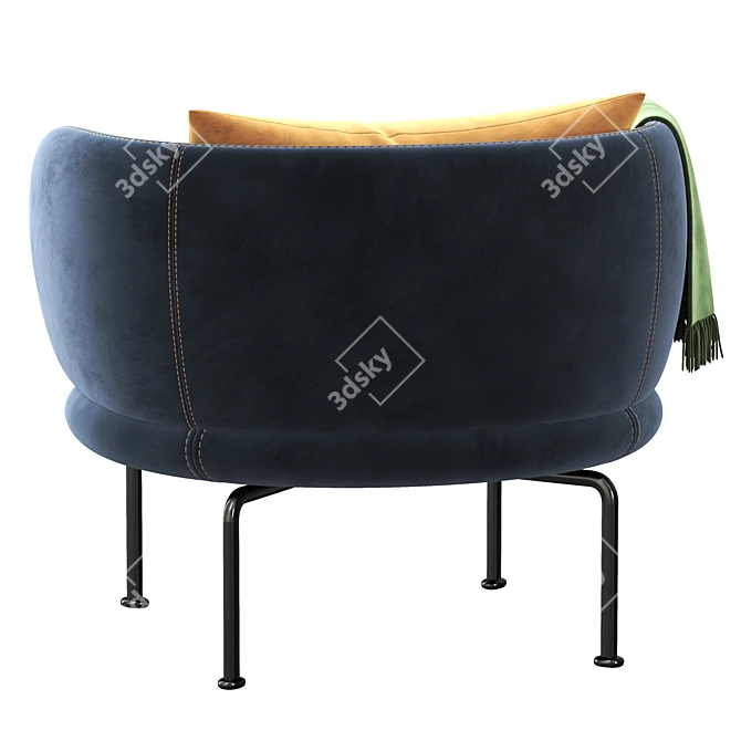 Modern La Cividina Soave Armchair 3D model image 4