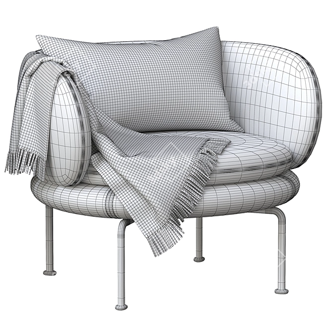 Modern La Cividina Soave Armchair 3D model image 5