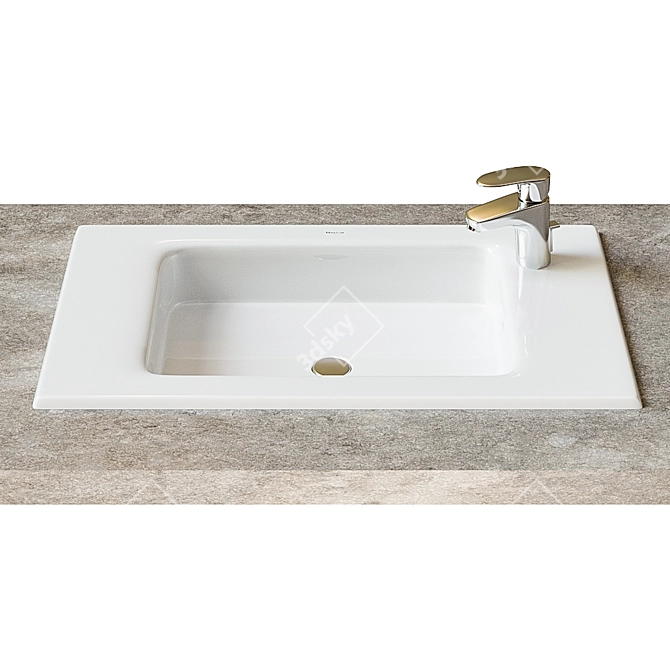 Roca Debba Unik 50x36 cm Sink - Elegant Bathroom Furniture 3D model image 1