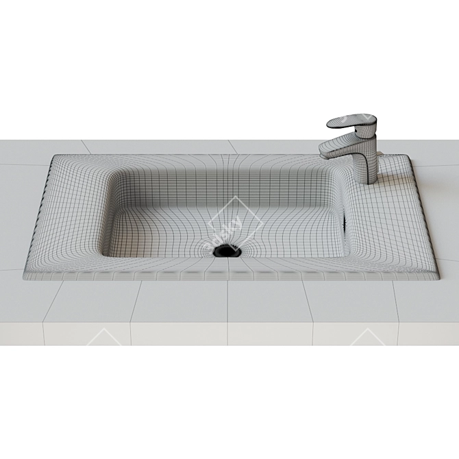 Roca Debba Unik 50x36 cm Sink - Elegant Bathroom Furniture 3D model image 2