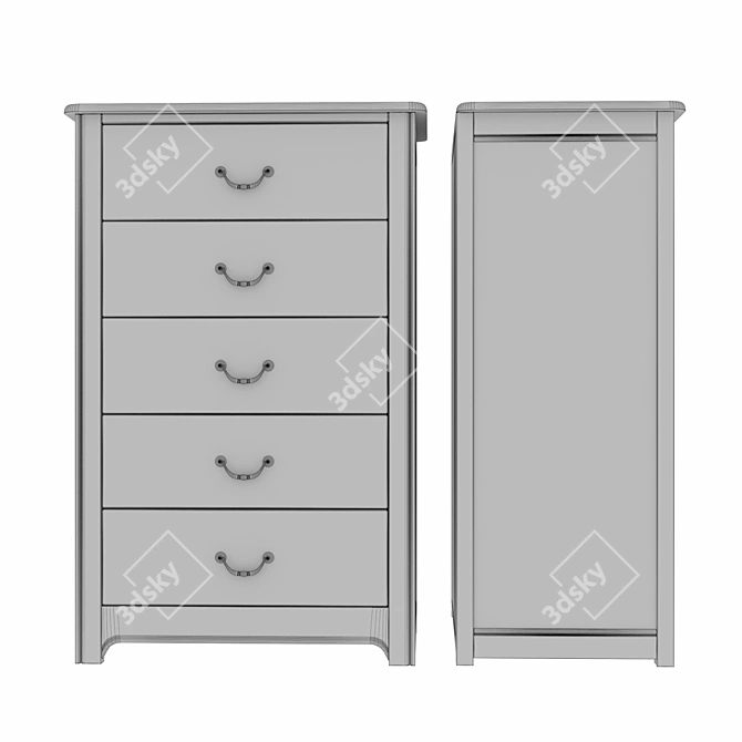 Olivia 5-Drawer High Chest 3D model image 5