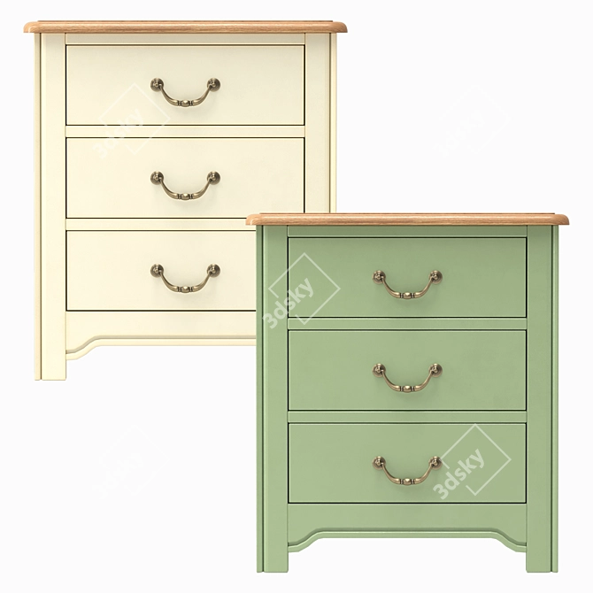 Olivia Bedside Table: Sleek and Functional 3D model image 1