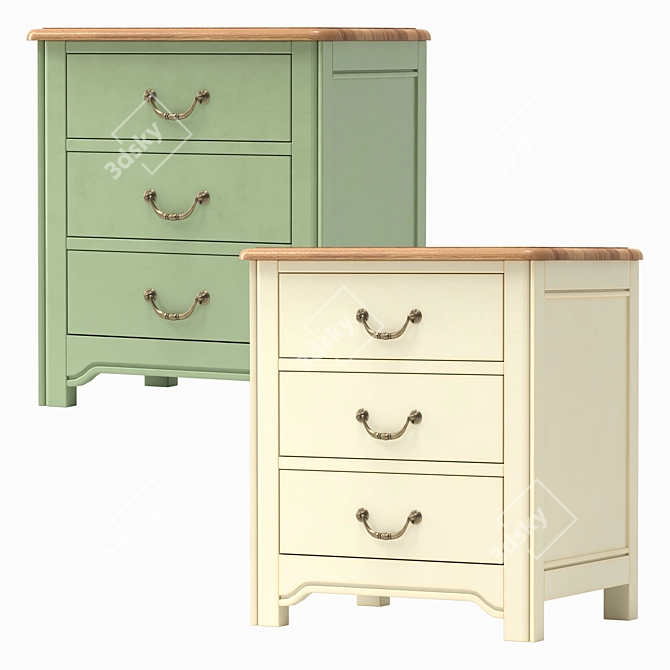 Olivia Bedside Table: Sleek and Functional 3D model image 2