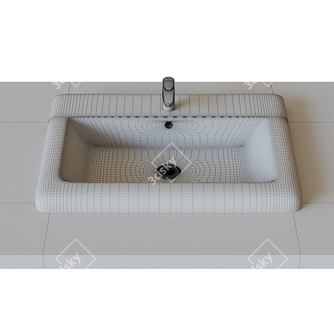Modern Roca Washbasin Set 3D model image 2