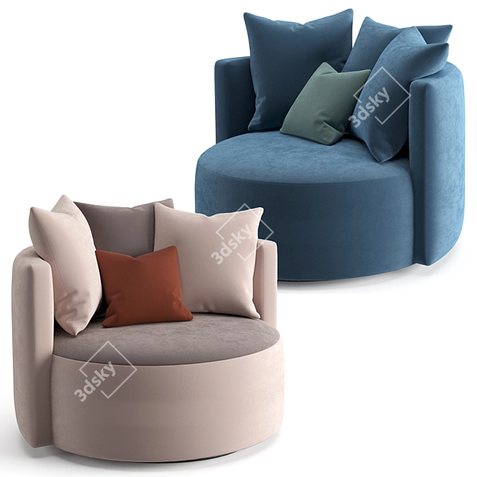 Elegant Fendi Loulou Armchair 3D model image 1