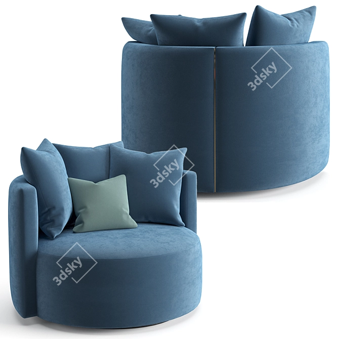 Elegant Fendi Loulou Armchair 3D model image 2