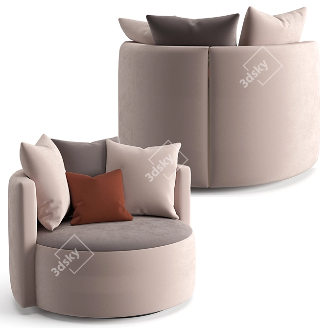 Elegant Fendi Loulou Armchair 3D model image 3