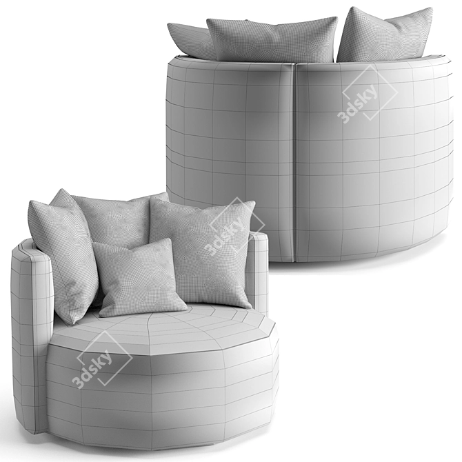 Elegant Fendi Loulou Armchair 3D model image 4