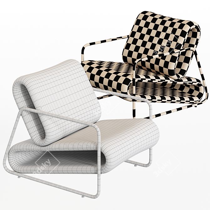 1970 Percival Lafer Prototype Lounge Chair 3D model image 2