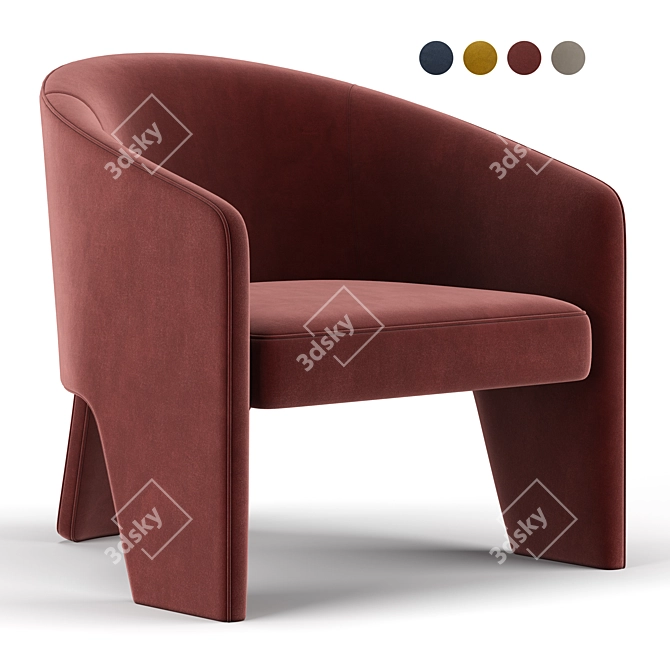 Fae Accent Chair: A Cozy Addition to Any Space 3D model image 1