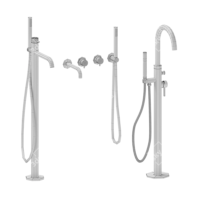 Siena Bath with Omnires Y Mixer 3D model image 5